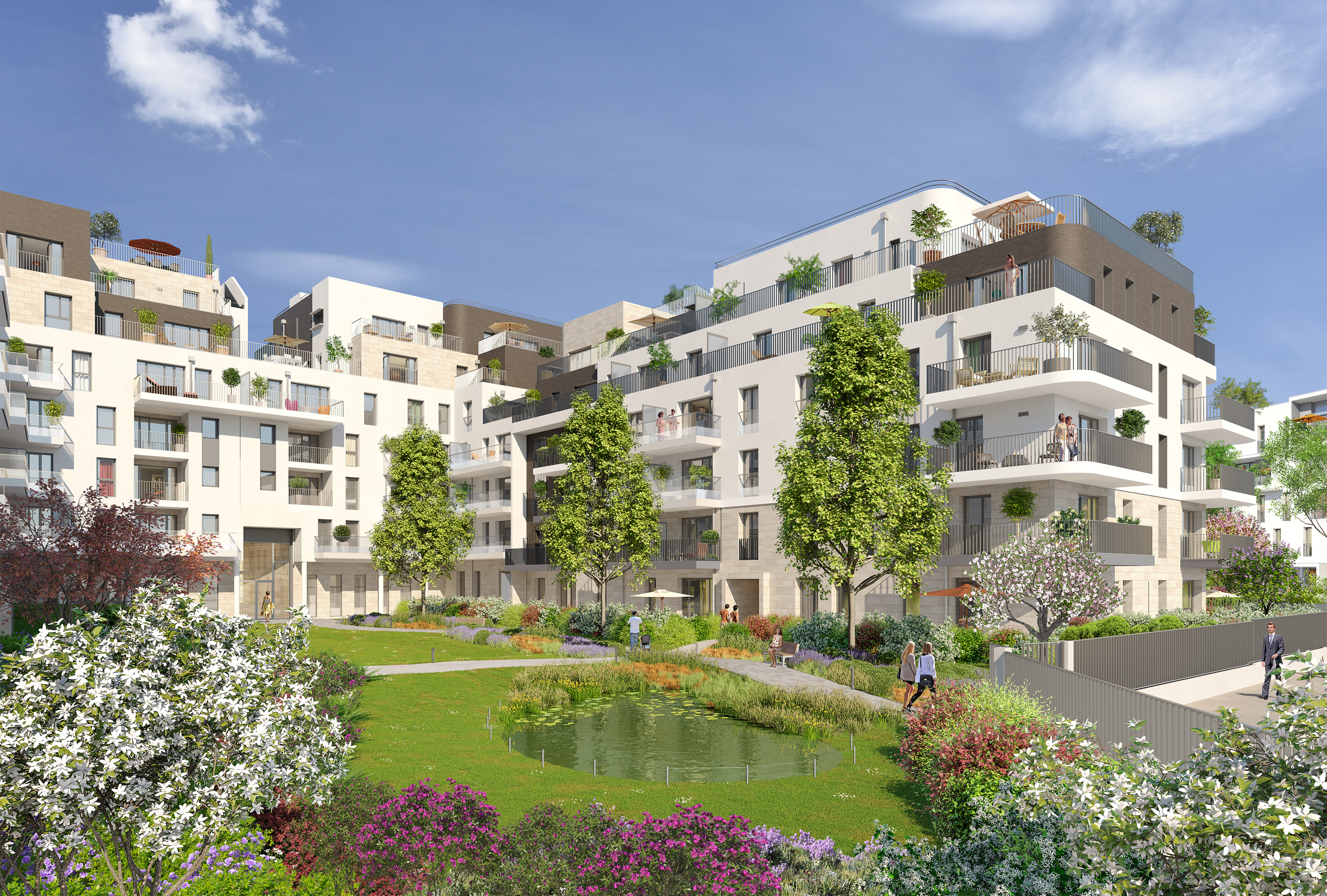 Rue des Bons Raisins à Rueil-Malmaison : cœur d'îlot